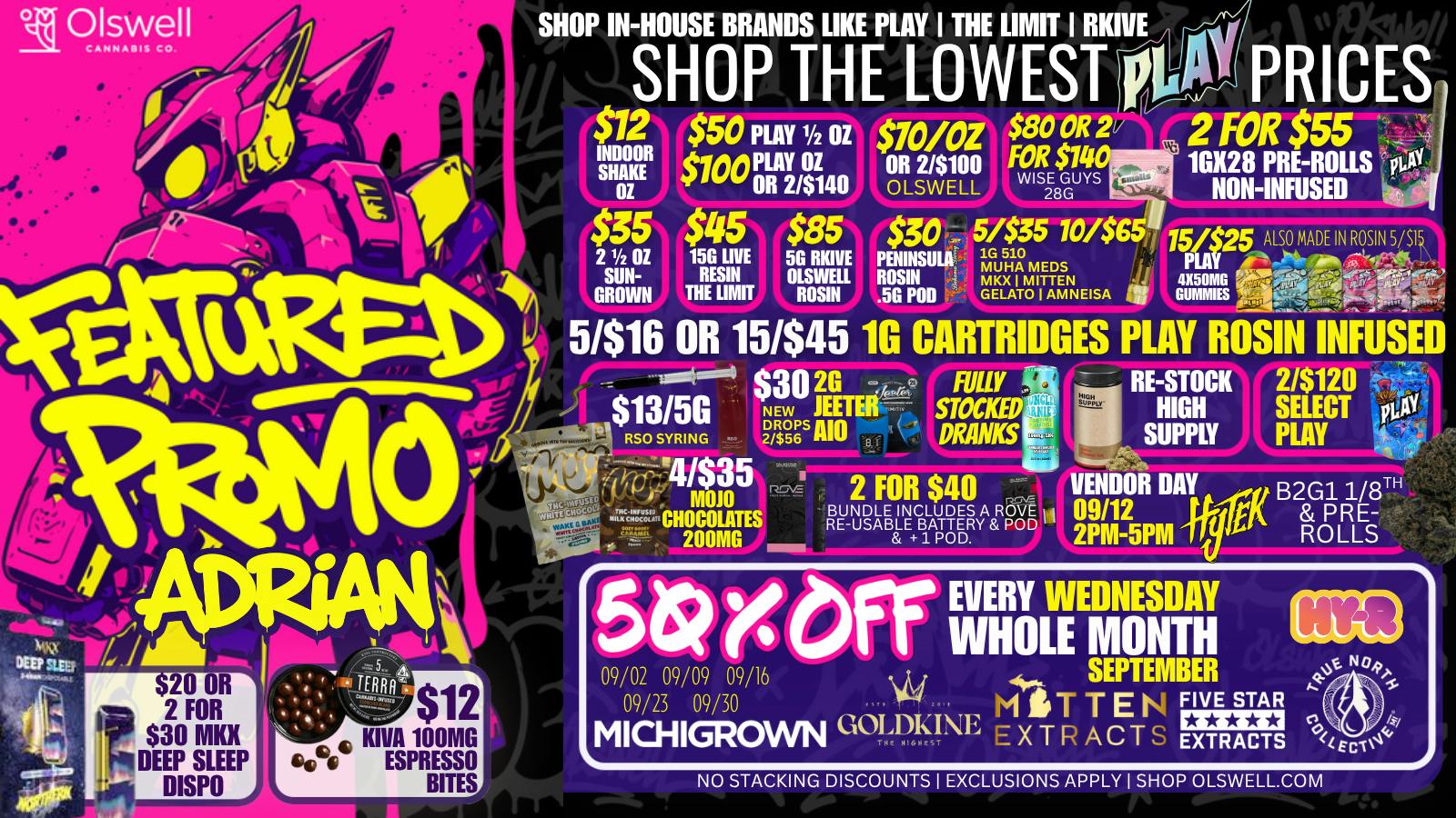 Olswell Cannabis Co SHOP OLSWELL ADRIAN WEEKEND VENDOR DEALS
