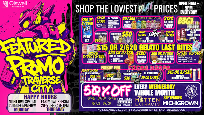 Olswell Cannabis Co SHOP THE BEST BUNDLE DEALS IN TRAVERSE CITY
