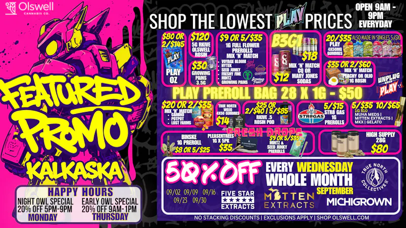 Olswell Cannabis Co - Kalkaska SHOP THE BEST BUNDLE DEALS IN KALKASKA
