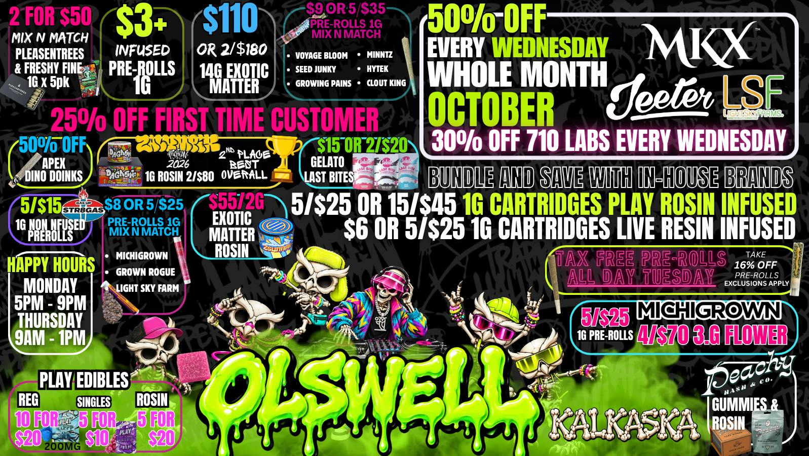 Olswell Cannabis Co - Kalkaska OLSWELL OCTOBER LIVE DEALS
