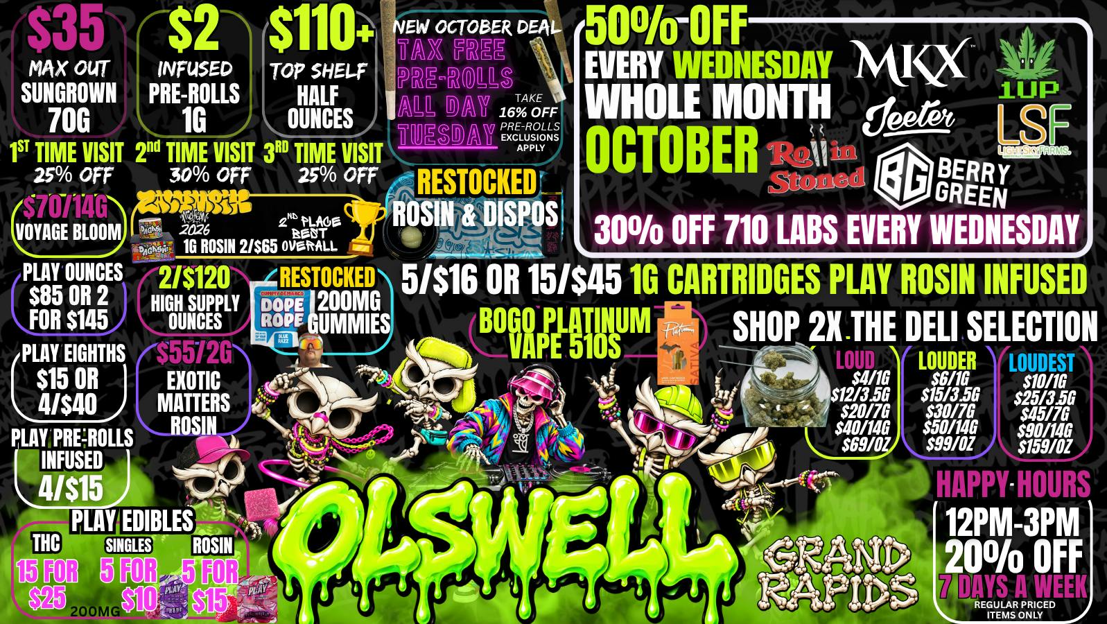 Olswell Cannabis Co NEW OCTOBER OLSWELL GRAND RAPIDS DEALS!🎃🎃