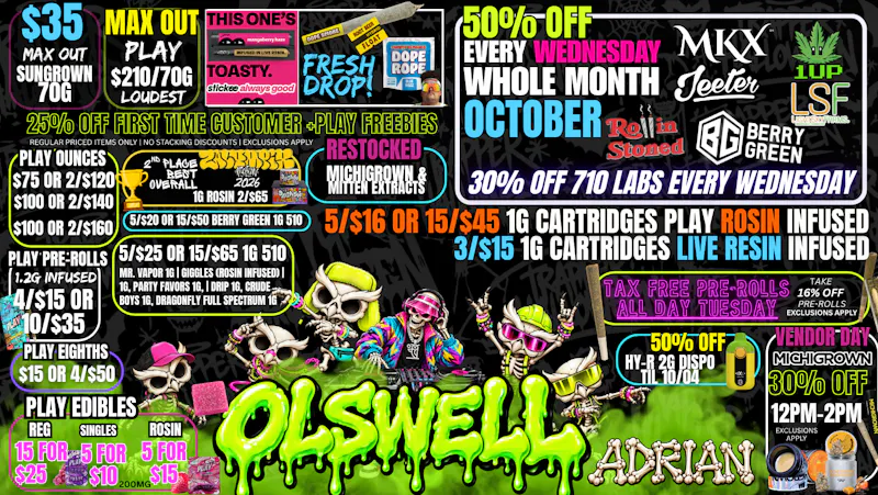 Olswell Cannabis Co NEW OCTOBER OLSWELL ADRIAN DEALS! 🎃🎃