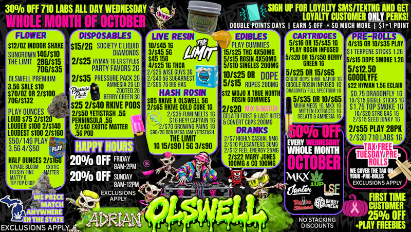 Olswell Cannabis Co 50% OFF THE HOTTEST BRANDS AT OLSWELL
