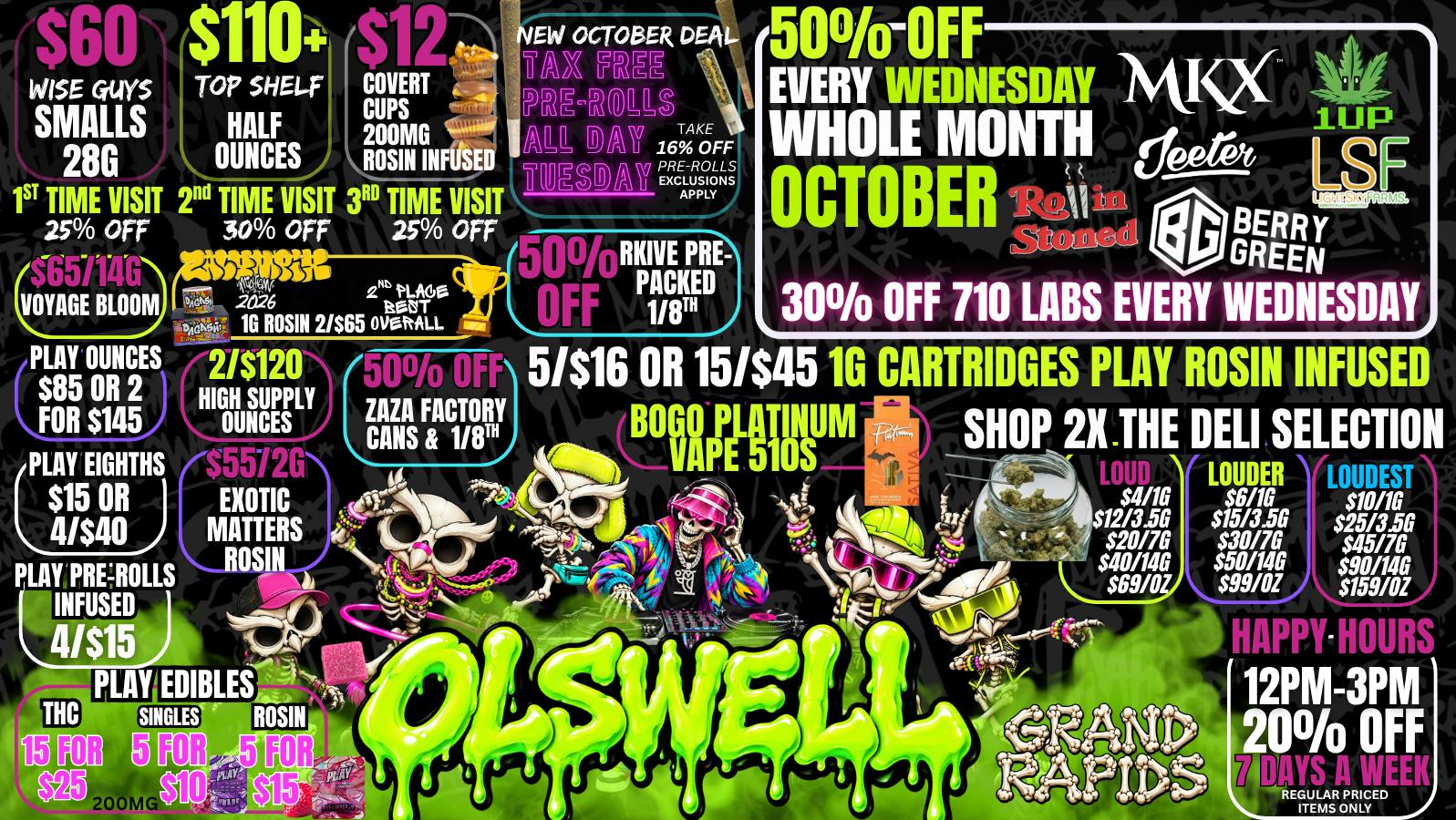 Olswell Cannabis Co SHOP THE HOTTEST BRANDS ON WEDNESDAYS AT OLSWELL
