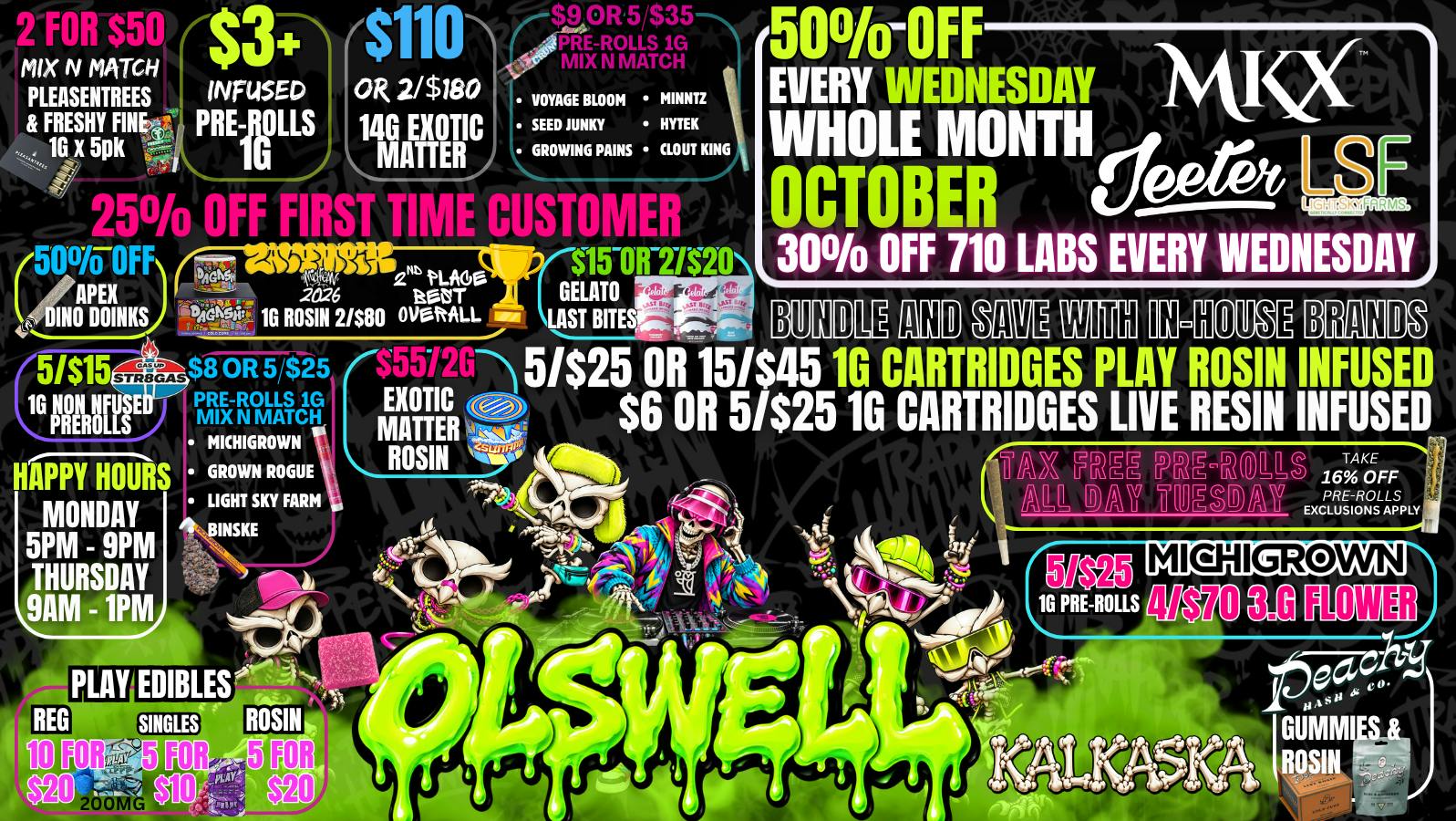 Olswell Cannabis Co - Kalkaska SHOP 50% OFF BRANDS WEDNESDAY AT OLSWELL