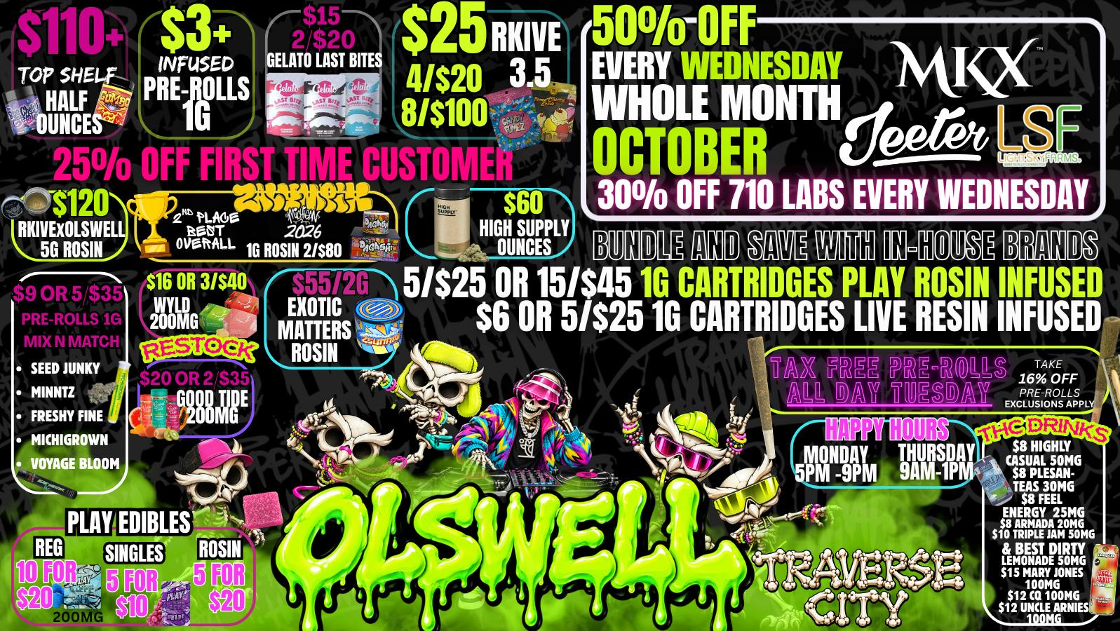 Olswell Cannabis Co NEW 50% OFF BRANDS WEDNESDAYS AT OLSWELL