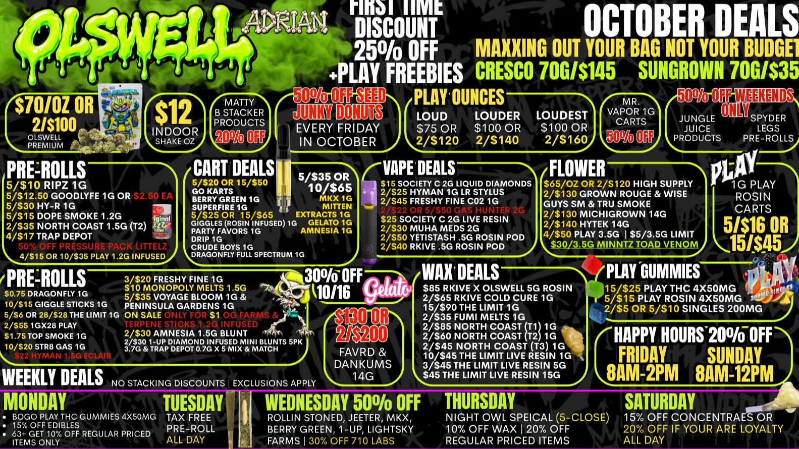 Olswell Cannabis Co BUNDLE & SAVE WITH PLAY AT OLSWELL, ADRIAN MI!