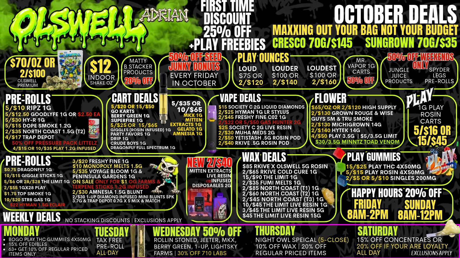Olswell Cannabis Co SPOOKY DEALS COMING TO OLSWELL. BE AWARE!🔥🦉