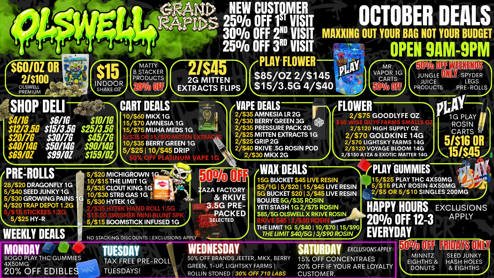 Olswell Cannabis Co SPOOKY DEALS COMING TO OLSWELL. BE AWARE! 🔥🦉