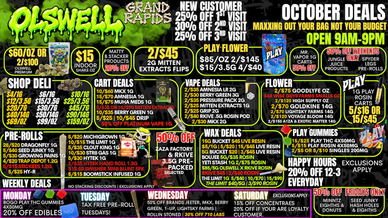 Olswell Cannabis Co SPOOKY DEALS COMING TO OLSWELL. BE AWARE! 🔥🦉