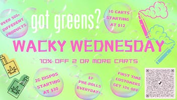 Got Greens Wacky Wednesday 10% Off Carts