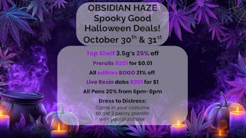 OBSIDIAN HAZE Spooky Good Halloween Deals
