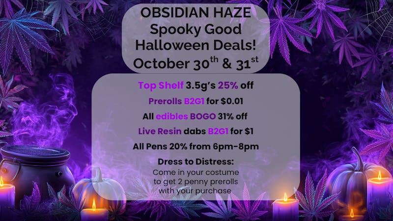 OBSIDIAN HAZE Spooky Good Halloween Deals
