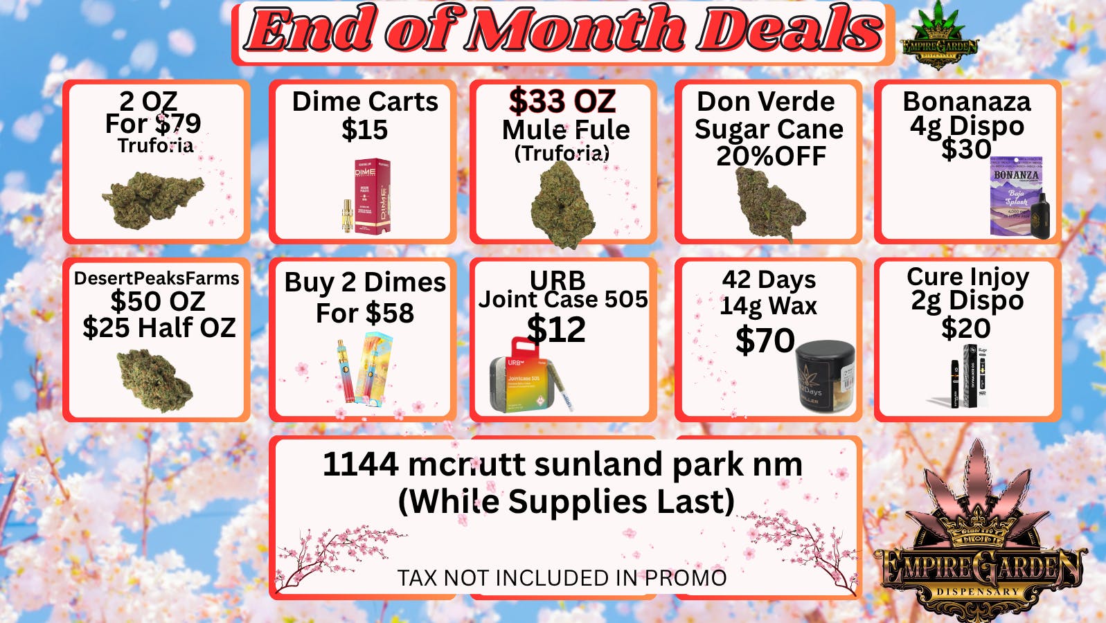 EmpireGarden End of Month Deals