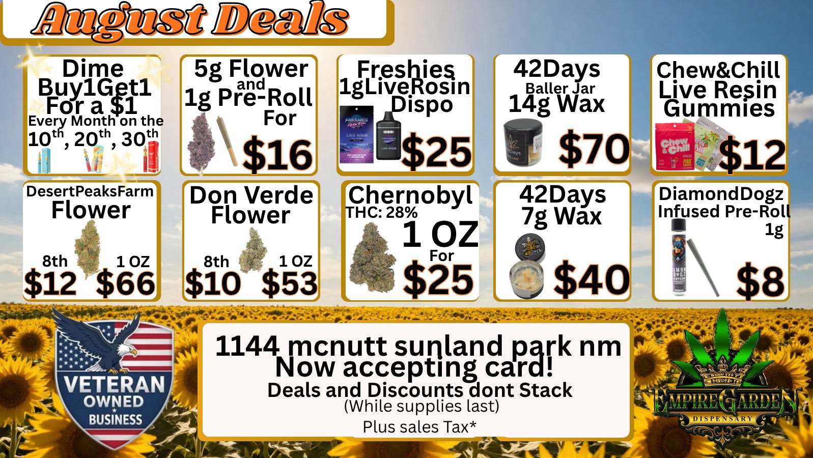 EmpireGarden August Deals