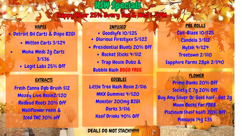 High Society Wellness Weekly Specials!