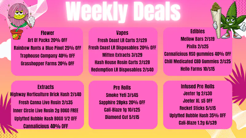 High Society Wellness Weekly Specials