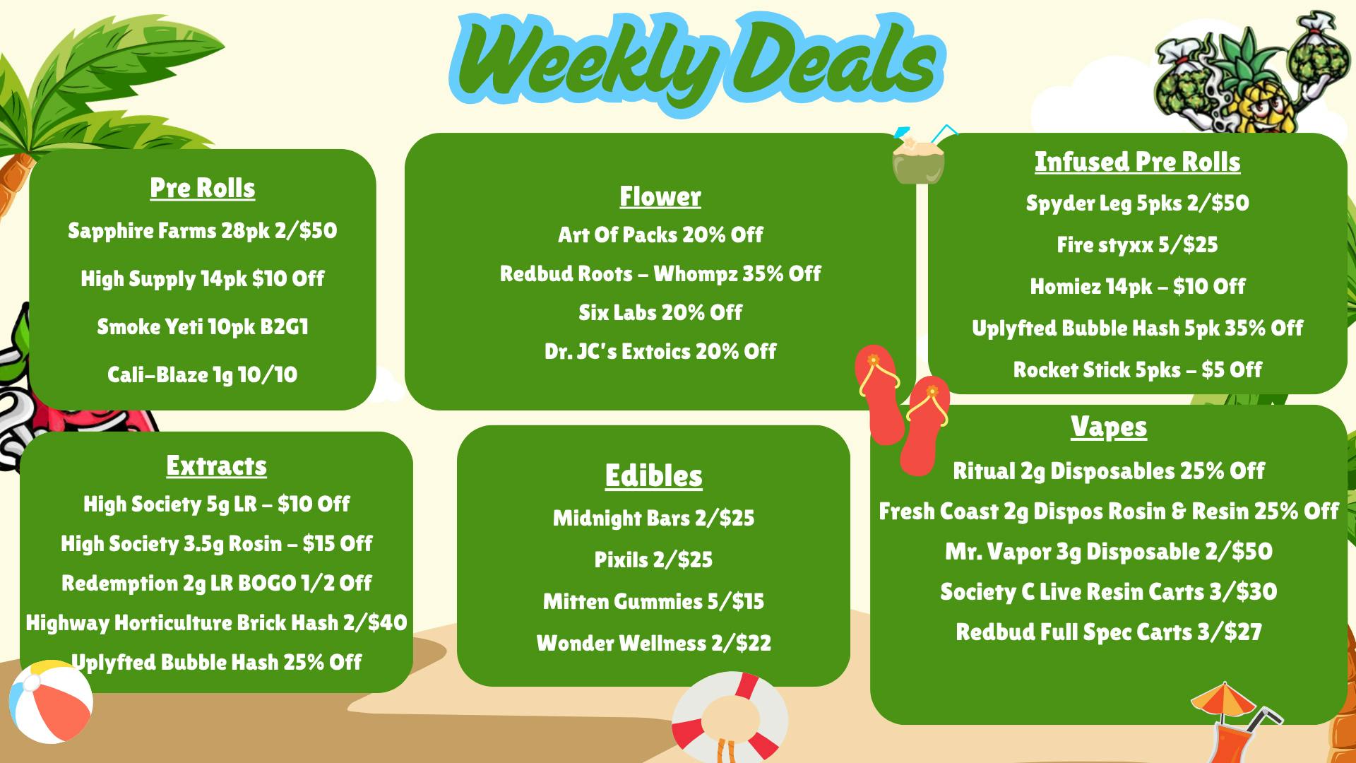 High Society Wellness Weekly Specials!