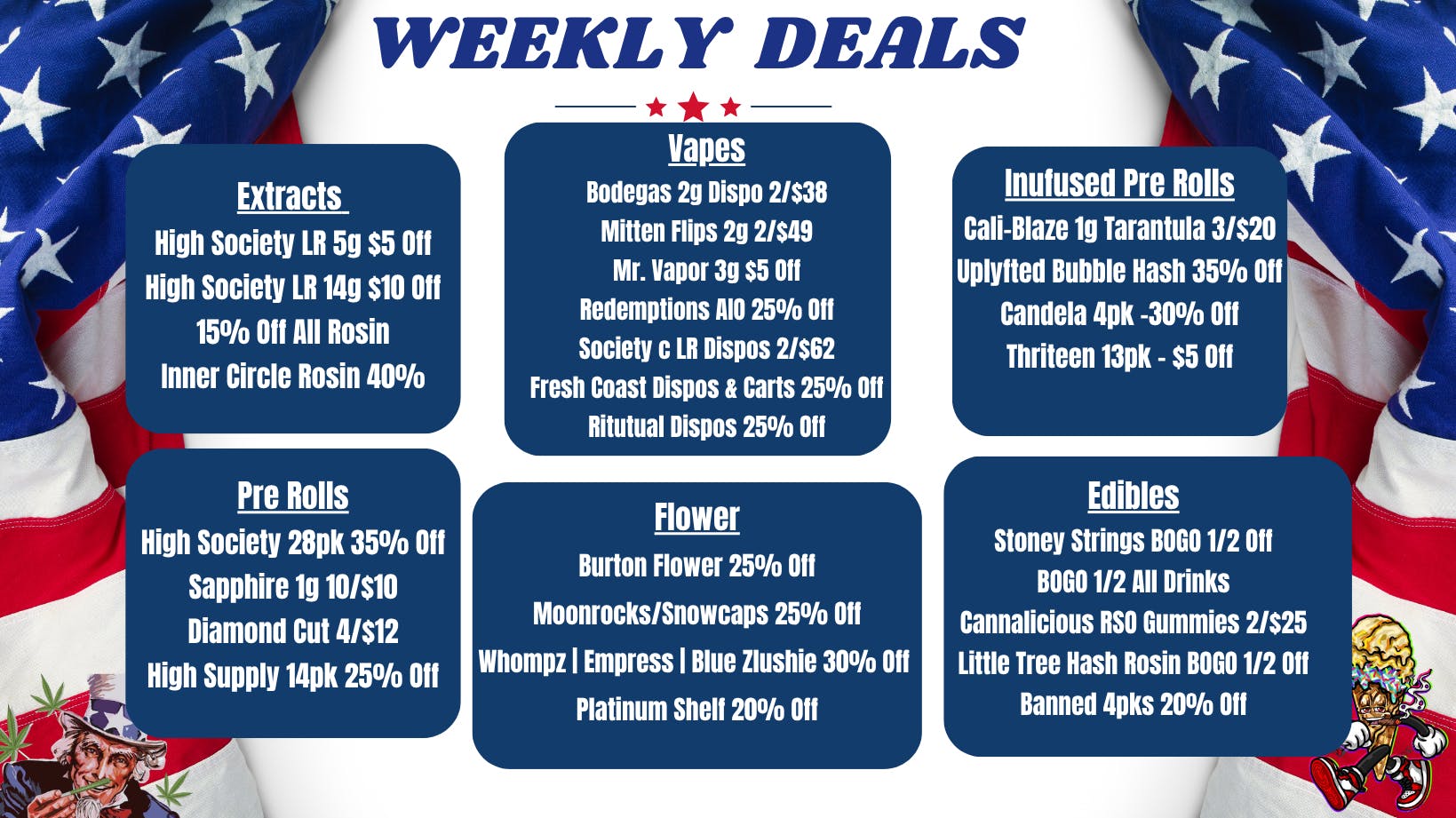 High Society Wellness Weekly Specials
