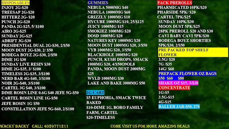 WACKY BACKY DISPENSARY HAPPY HALLOWEEN