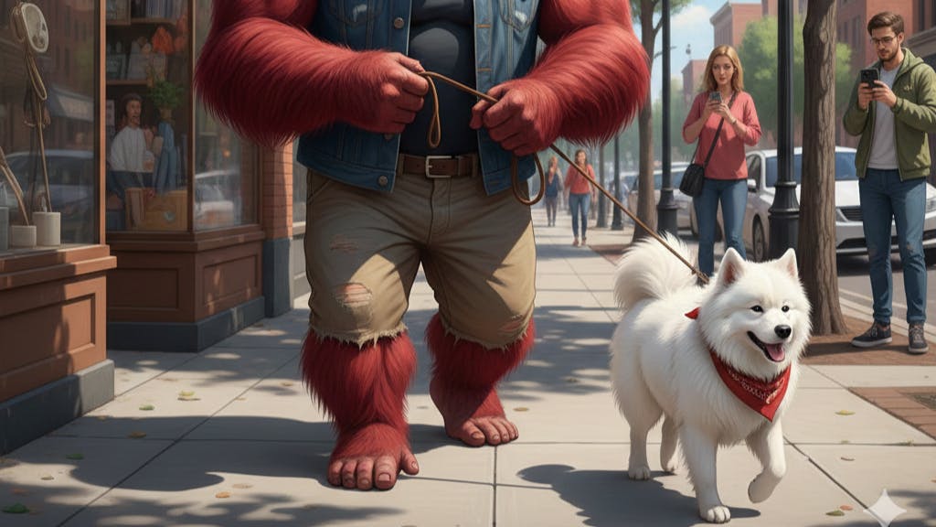 Red Gorilla Greens Delivery West Walking the dog!