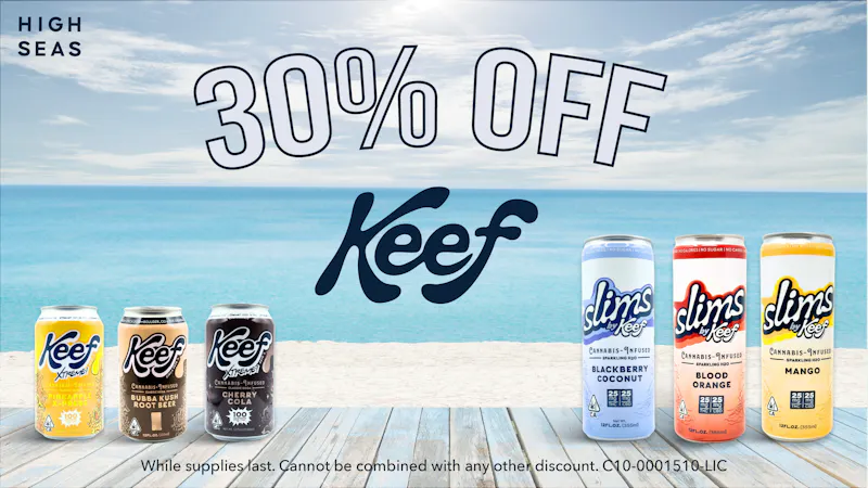 High Seas Delivery - Irvine 30% off Keef Drinks