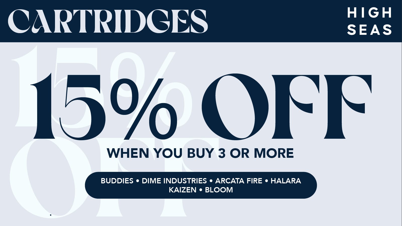 High Seas Delivery - Rancho Santa Margarita 15% off cartridge's when you by 3 or more