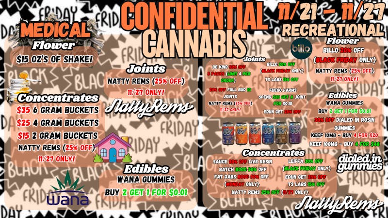 Confidential Cannabis - Broomfield Black Friday Deals!