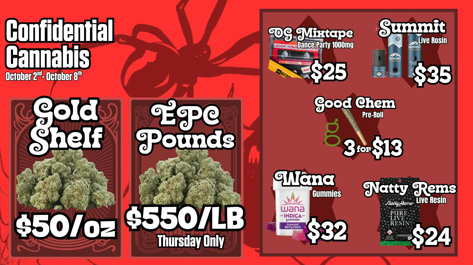 Confidential Cannabis October 2nd - October 8th Deals