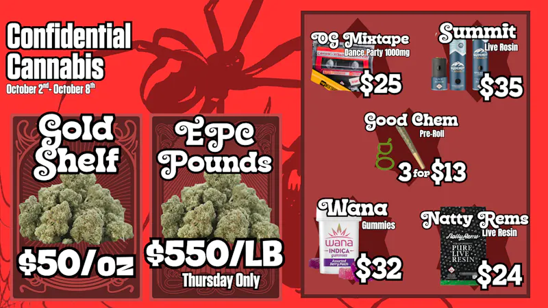 Confidential Cannabis October 2nd - October 8th Deals