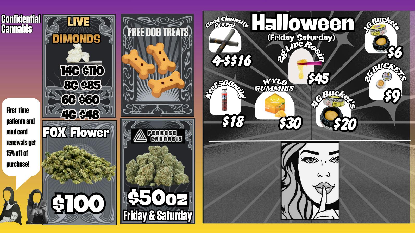 Confidential Cannabis HALLOWEEN FRIGHTING DEALS