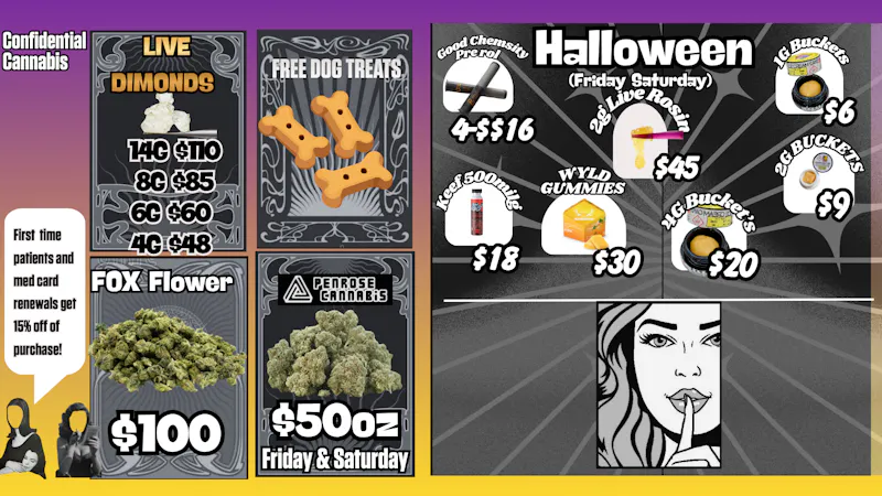 Confidential Cannabis HALLOWEEN FRIGHTING DEALS