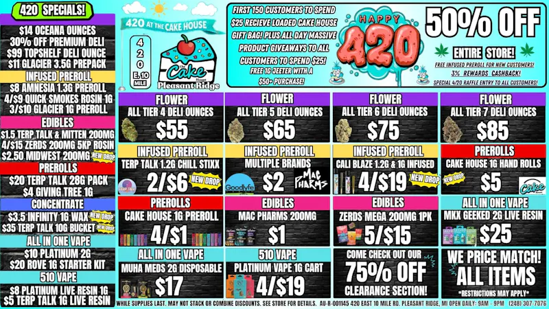 The Cake House - Pleasant Ridge 50% OFF STOREWIDE! FREE GIVEAWAYS ALL DAY LONG!