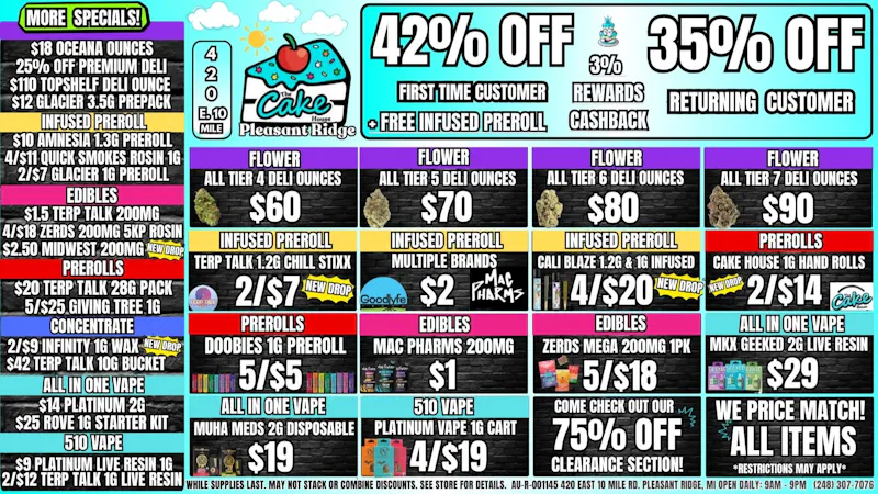 The Cake House - Pleasant Ridge 35% OFF RETURNING! 42% OFF 1ST TIME + FREE INFUSED