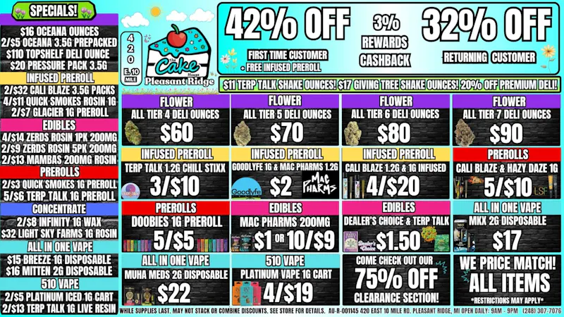 The Cake House - Pleasant Ridge 32% OFF RETURNING 42% OFF 1ST TIME +1G GOODLYFE PR