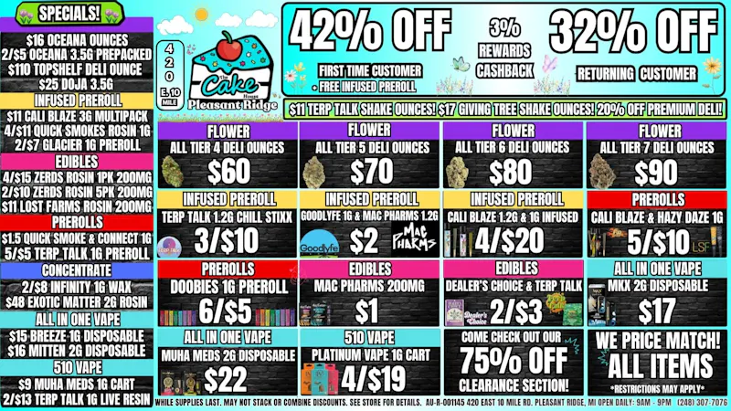 The Cake House - Pleasant Ridge 32% OFF RETURNING! 42% OFF 1ST TIME + FREE INFUSED