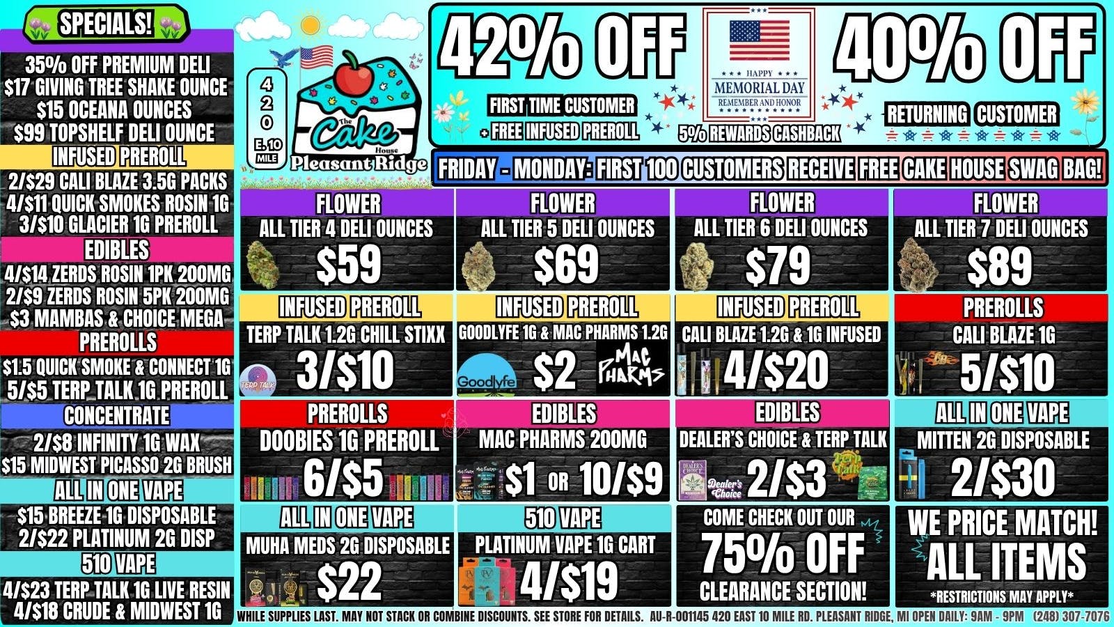 The Cake House - Pleasant Ridge HAPPY MEMORIAL DAY! 40% OFF & GIVEAWAYS ALL WKND!