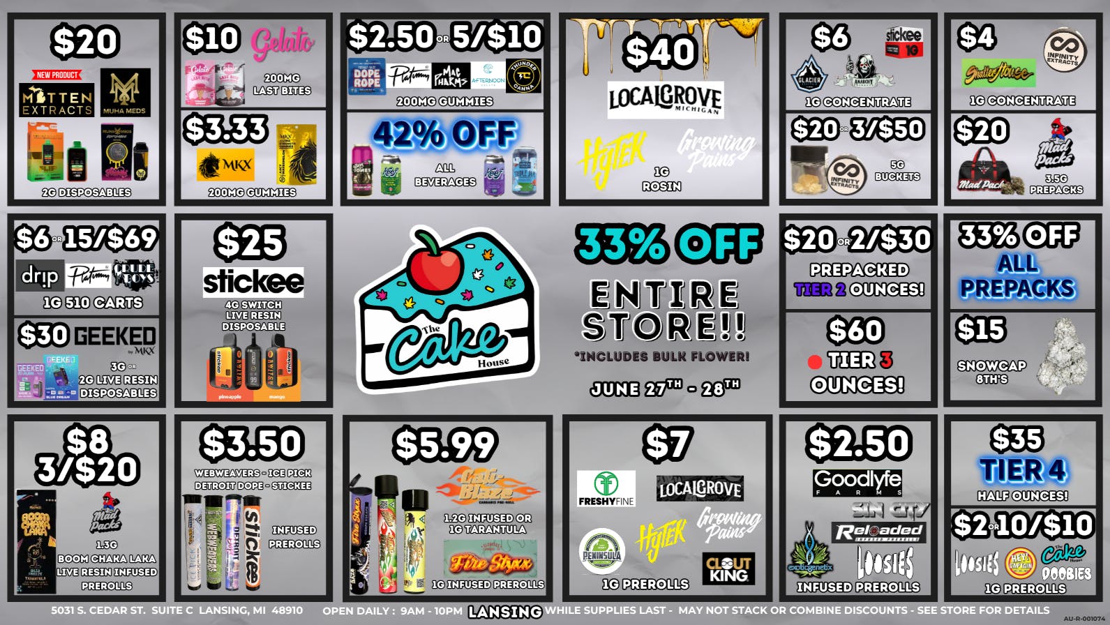 The Cake House - Lansing 33% 0FF ENTIRE STORE