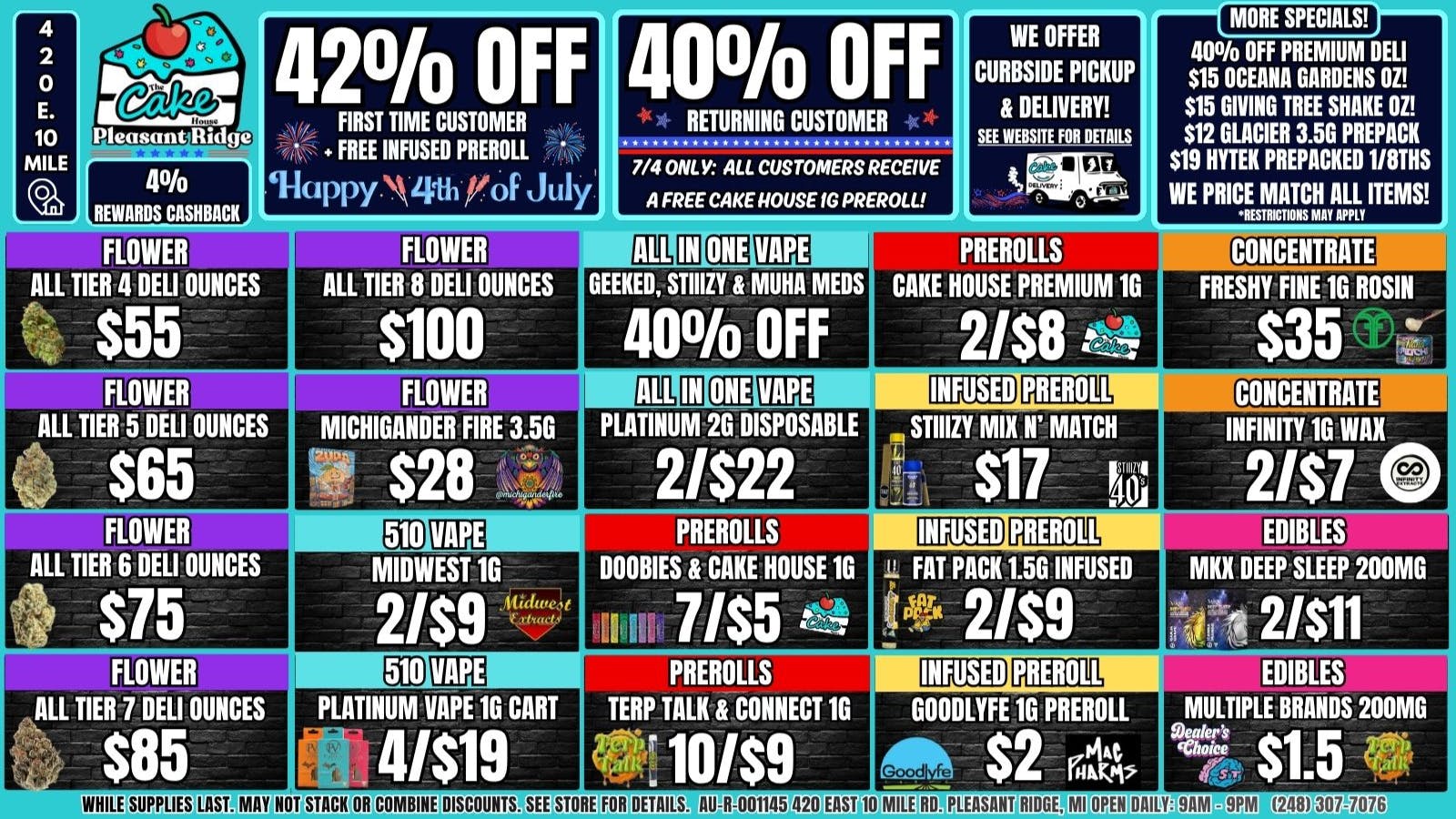 The Cake House - Pleasant Ridge HAPPY 4TH! 40% OFF STOREWIDE + 4% REWARDS CASHBACK