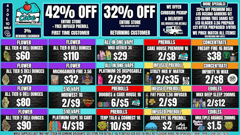 The Cake House - Pleasant Ridge 32% OFF STOREWIDE! 42% OFF 1ST TIME + FREE INFUSED