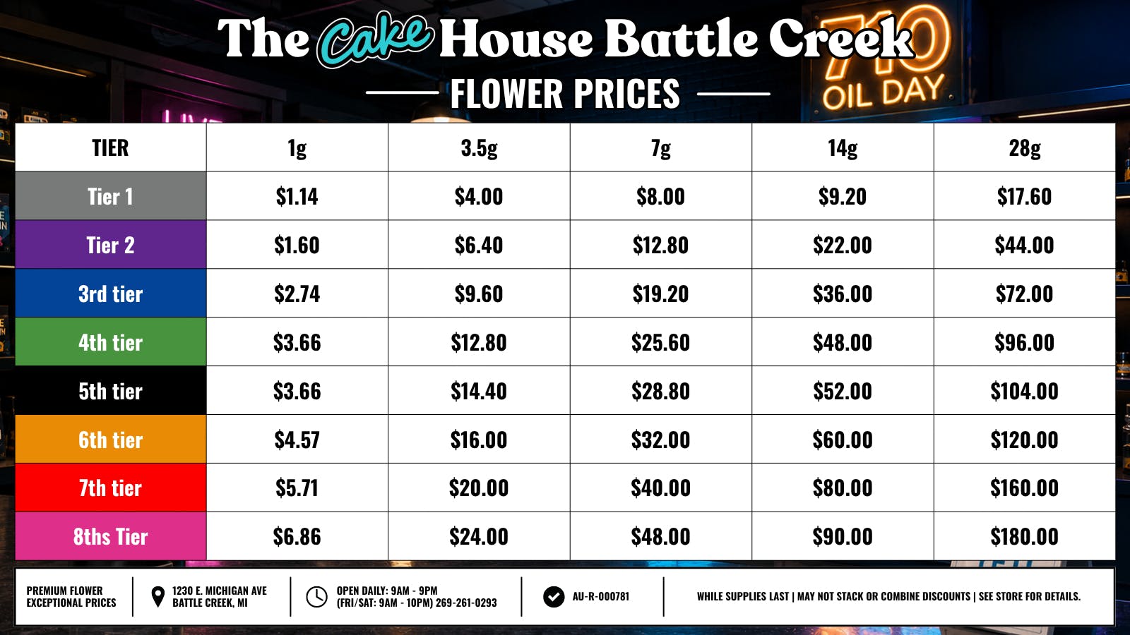 The Cake House - Battle Creek TCH BC 710 Flower Prices!