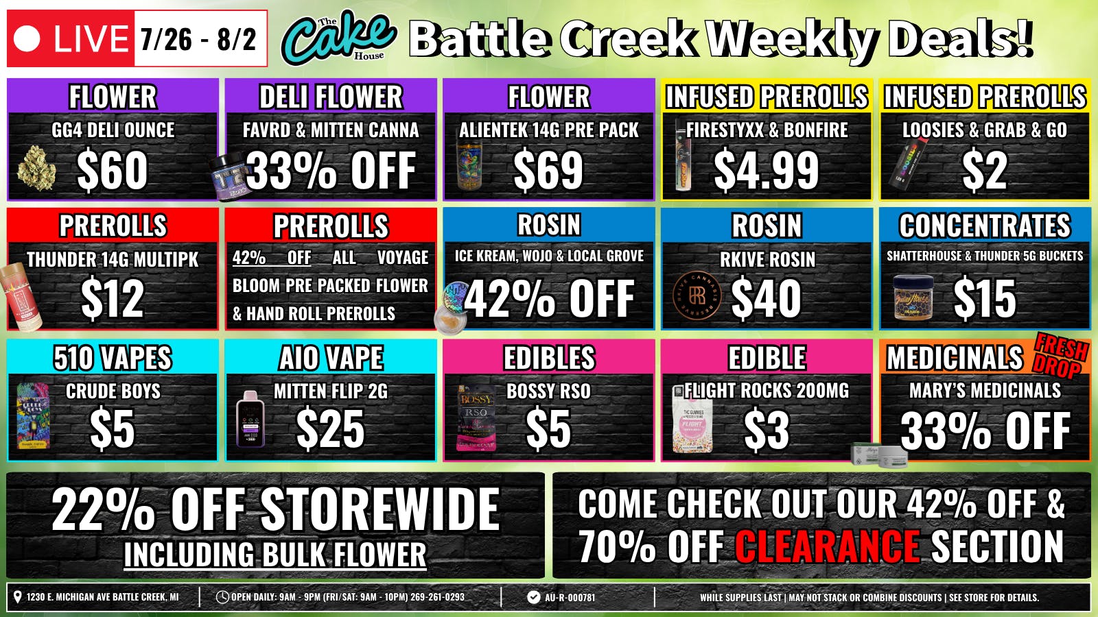 The Cake House - Battle Creek TCH Battle Creek Weekly Deals!