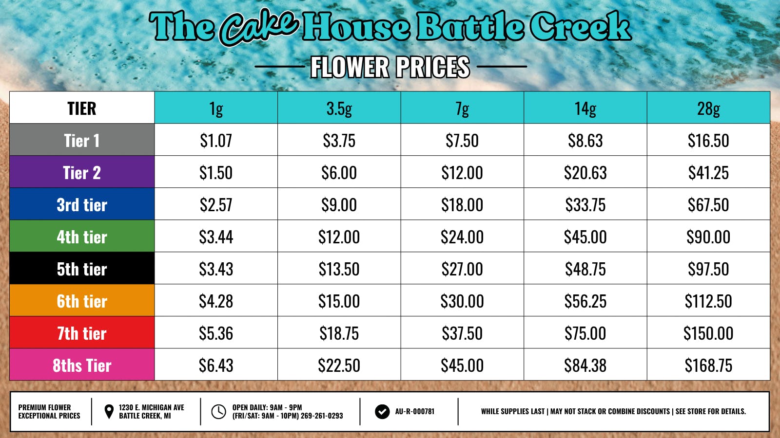 The Cake House - Battle Creek TCH BC Flower Prices!