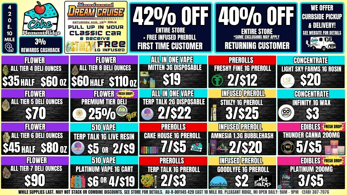 The Cake House - Pleasant Ridge 40% OFF RETURNING! FIRST VISIT 42% + FREE INFUSED!