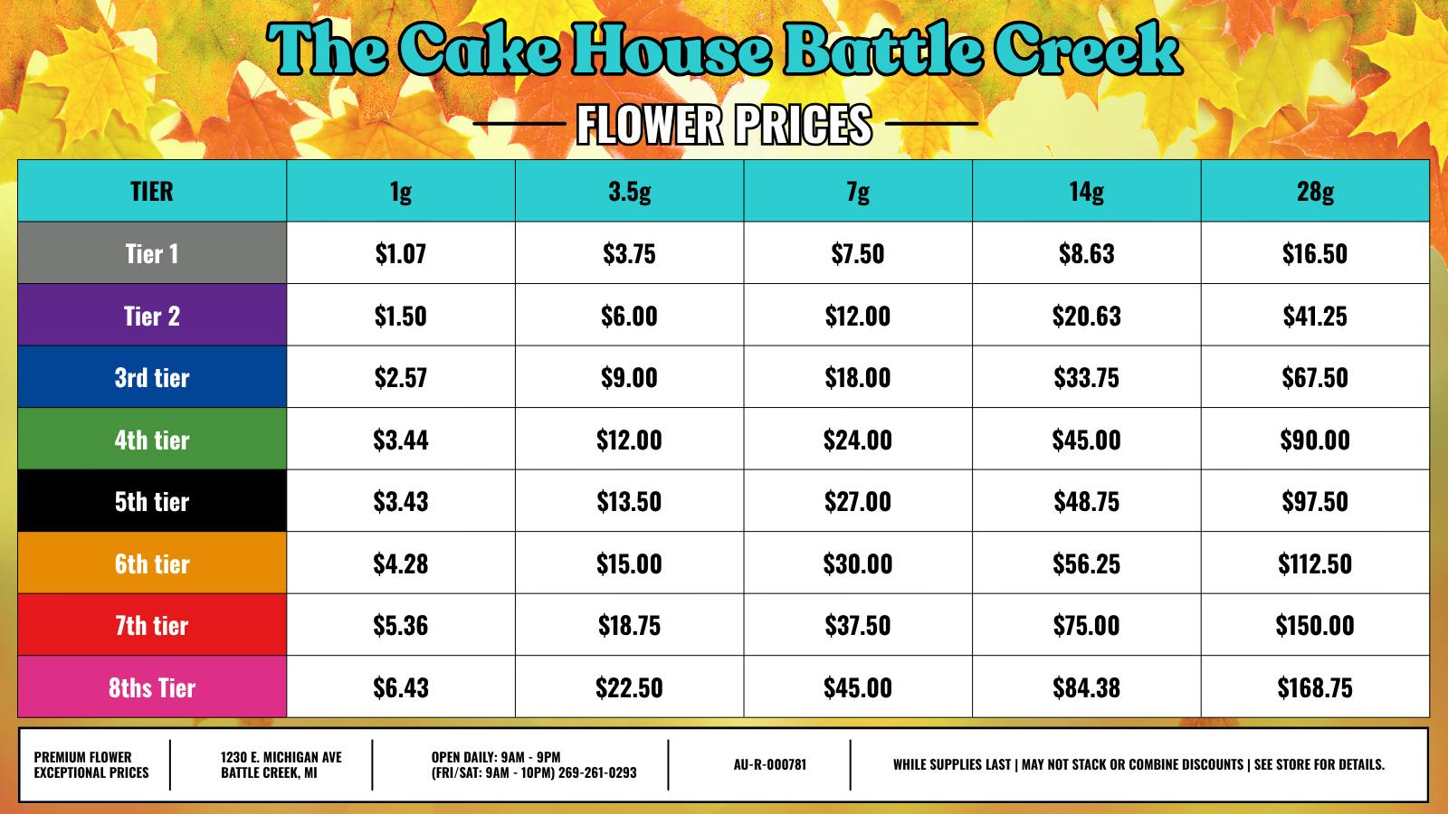 The Cake House - Battle Creek TCH BC Flower Prices!