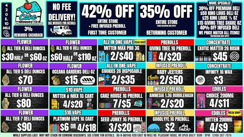 The Cake House - Pleasant Ridge 35% OFF STOREWIDE! 1ST VISIT 42% OFF + 1G INFUSED