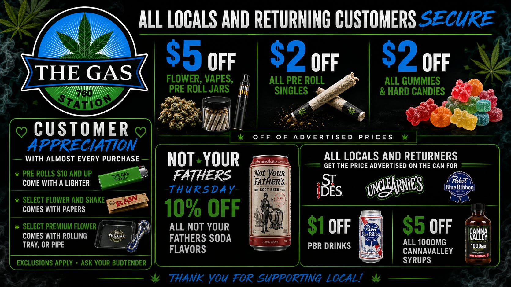 The Gas Station 760 (OUT THE DOOR PRICING)! The Gas Station Local & Returner Love