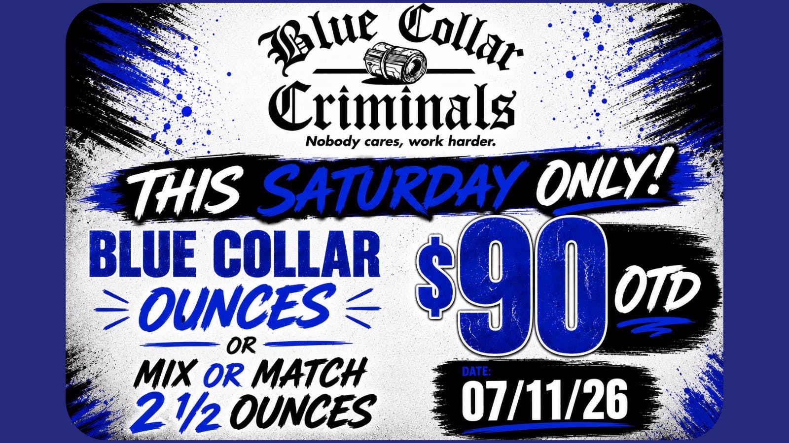 Vintage Smoke Dispensary THIS SATURDAY ONLY BLUE COLLAR CRIMINAL $90 OZ!
