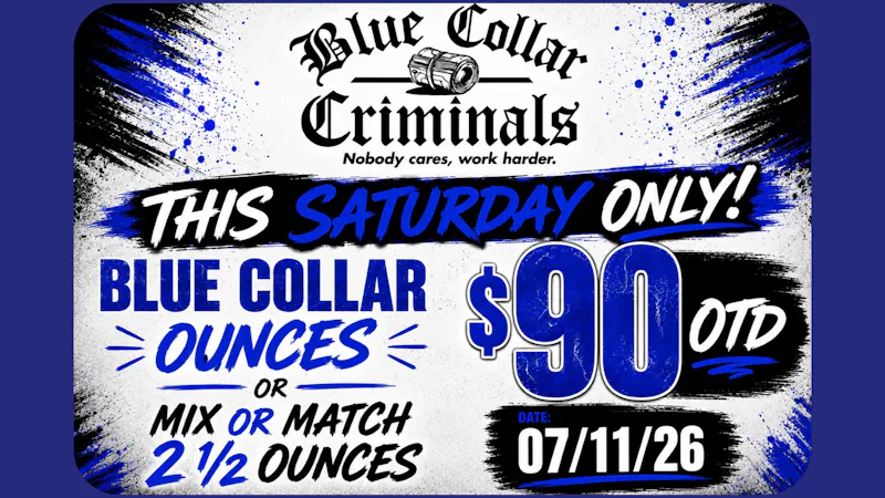 Vintage Smoke Dispensary THIS SATURDAY ONLY BLUE COLLAR CRIMINAL $90 OZ!