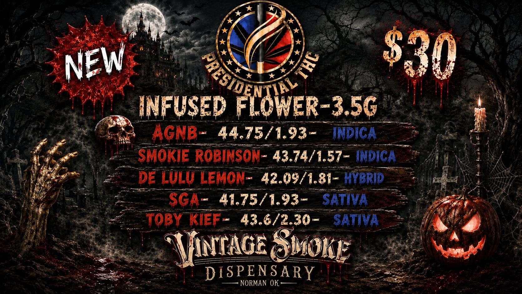 Vintage Smoke Dispensary NEW DROP!! PRESIDENTIAL THC INFUSED FLOWER!!!
